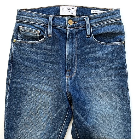 Frame Ali High Rise Skinny Jean Juniper Wash Size 25 - Picture 4 of 11